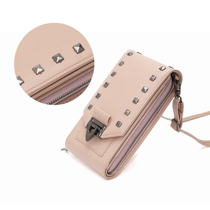 Rivet Design Shoulder Bags Mobile Phone Handbag