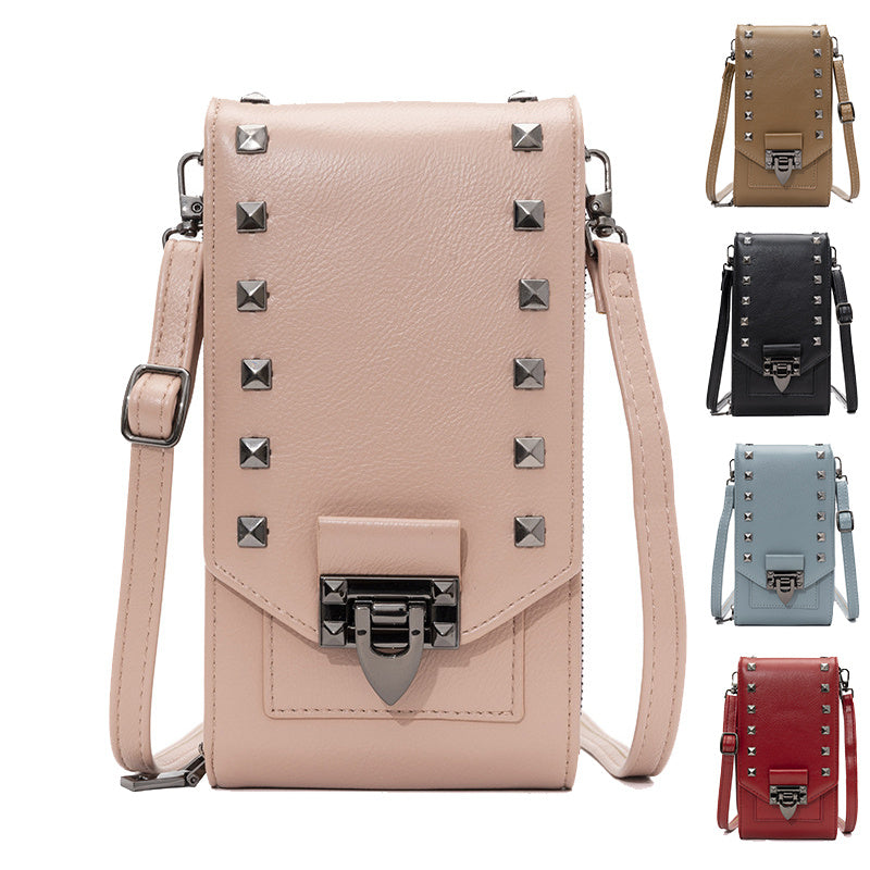 Rivet Design Shoulder Bags Mobile Phone Handbag